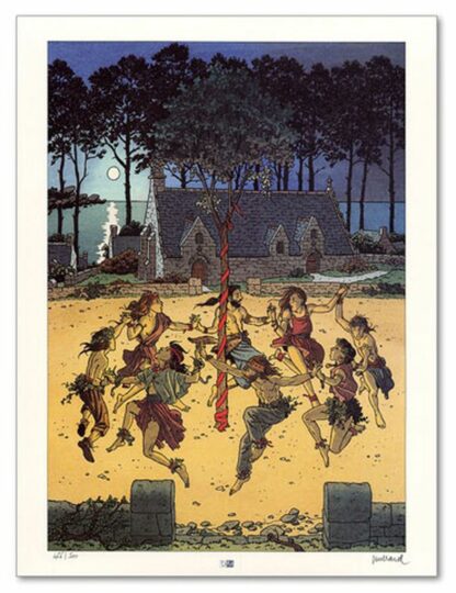 Juillard, Affiche offset signée, Danse bretonne