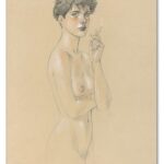 Le cahier bleu : Juillard : Affiche offset : Louise à travers la fumée