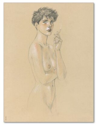 Le cahier bleu : Juillard : Affiche offset : Louise à travers la fumée