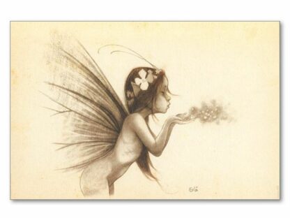 Erle, Féerie, Ex-libris offset, Fée qui souffle (20 x 30 cm)