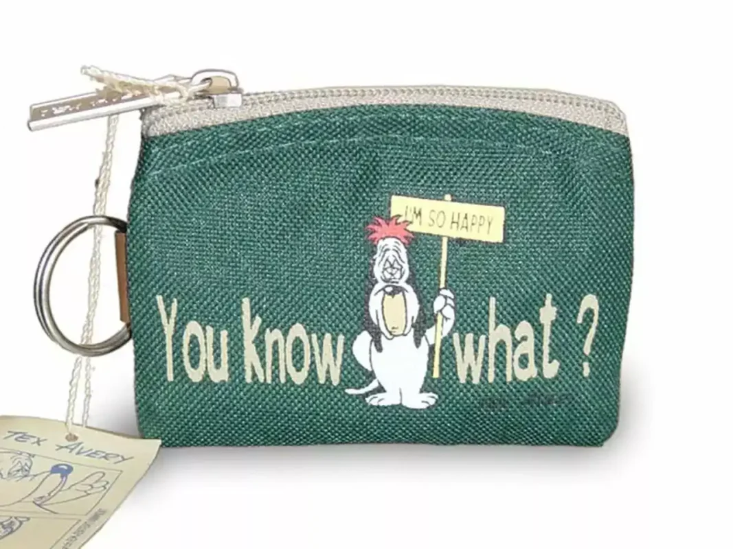 Porte-monnaie Droopy vert en tissu Tex Avery Anavil 1997