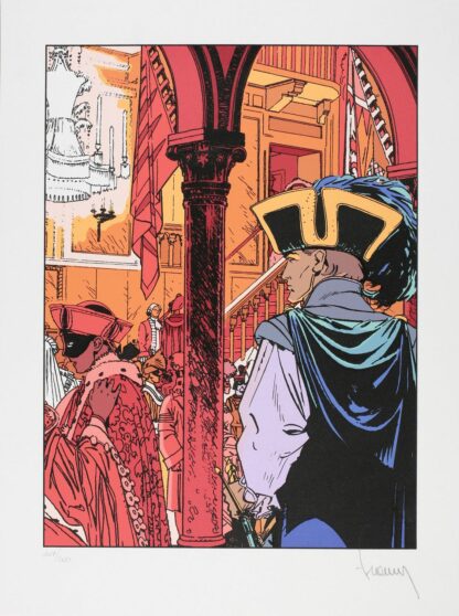 Largo Winch : Francq : sérigraphie signée : Voir venise : Le bal masqué