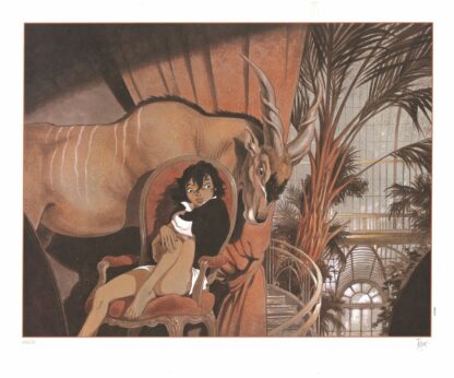 Zoo, Frank Pé, Affiche offset signée, Manon et le gnou