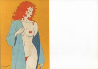 Berthet, Yann, Pin-up, Ex-libris offset, Carte de voeux, Rousse dénudée