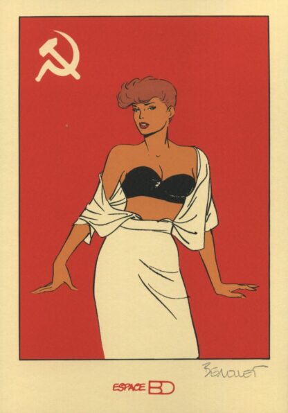 Pin-up, Berthet, Ex-libris sérigraphié signé, Dottie URSS