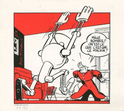 Spirou et Fantasio, Chaland, Ex-libris sérigraphié, Spirou et Radar le Robot