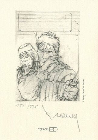 Ex-libris Largo Winch : A l'épee (crayonné) par Francq