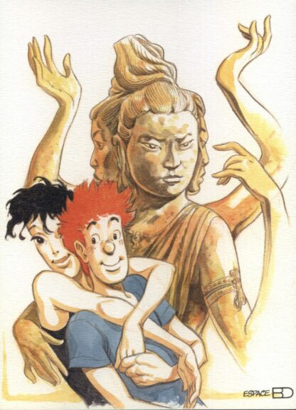 Frank Pé, Broussaille, Ex-libris offset (non signé), En Inde