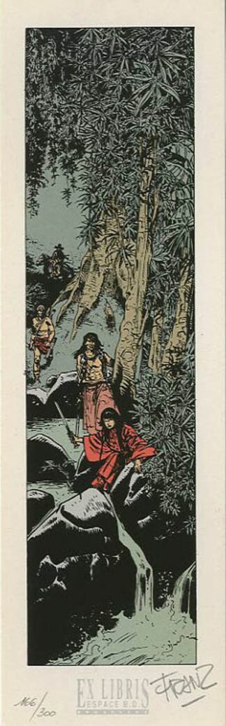 Franz, Poupée d'Ivoire, Ex-libris sérigraphié signé, La forêt