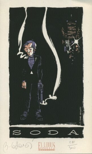 Soda De nuit Ex-libris sérigraphié signé par Gazzotti