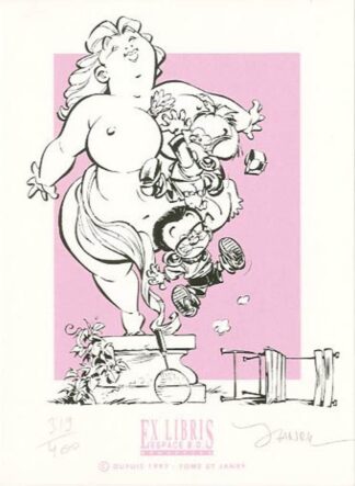 Le petit Spirou : Ex-libris sérigraphié signé, Fléchettes