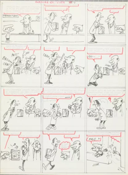 planche originale Génial Olivier Jacques Devos