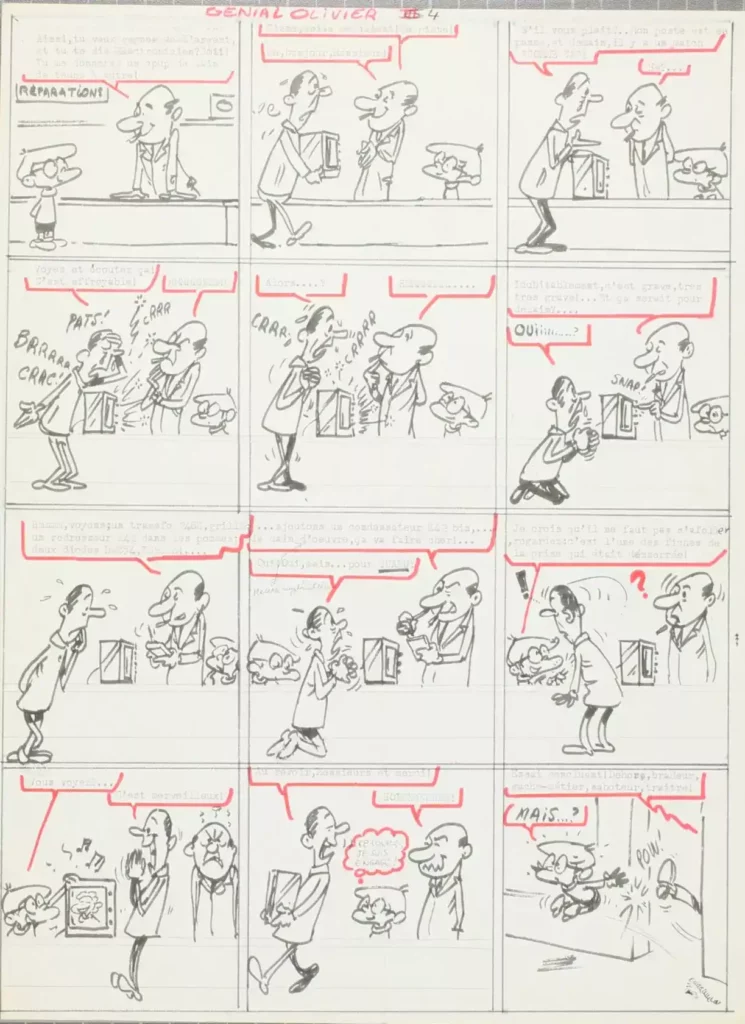 planche originale Génial Olivier Jacques Devos