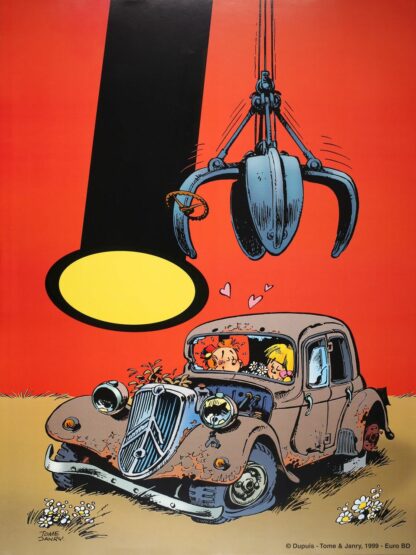 Le petit Spirou : Affiche offset : La Traction (60 x 80 cm)