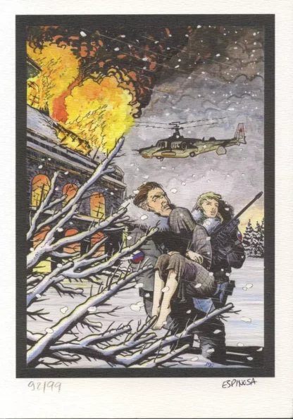 Ex-libris Évacuation Espinosa signé