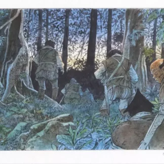 ex-libris Hermann Avancée en forêt signé