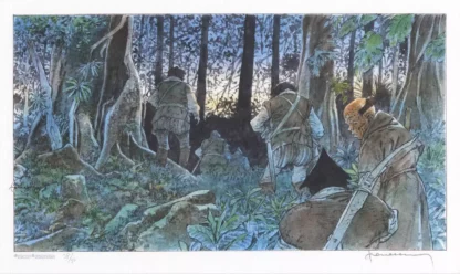 ex-libris Hermann Avancée en forêt signé