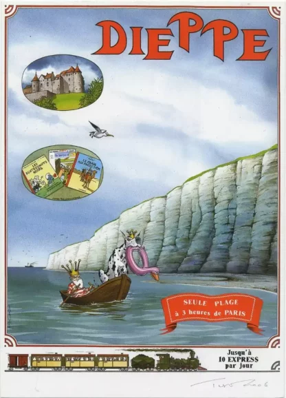 Ex-libris La Nef des Fous Turf offset signé Dieppe