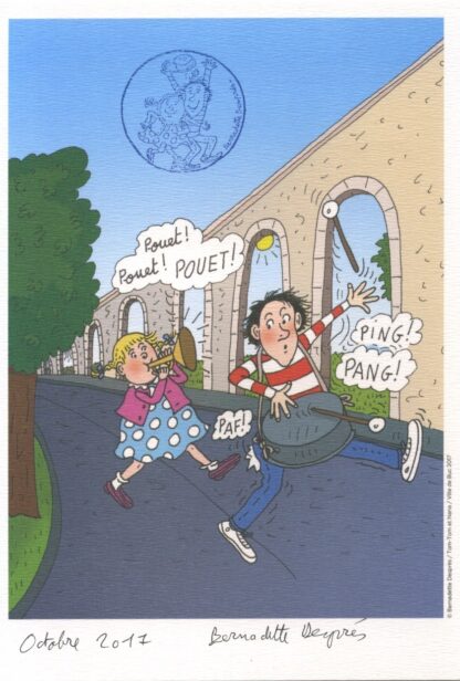 Després, Tom-Tom et Nana, Ex-libris offset signé, Ville de Buc 2017