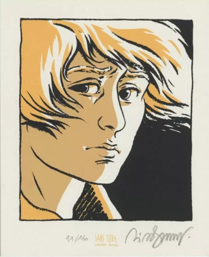 Ex-libris Petit verglas Visage sérigraphié signé Sattouf