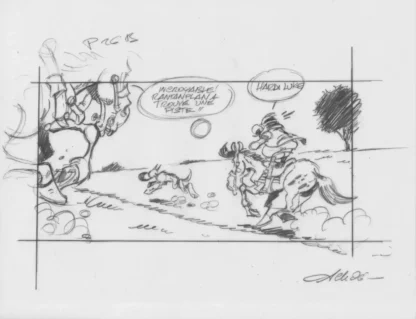 Ex-libris Rantanplan Lucky Luke offset calque Achdé