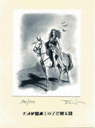 Ersel, Nouwens, Claymore, Ex-libris offset signé, A cheval
