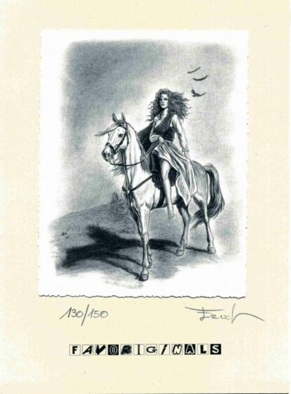 Ersel, Nouwens, Claymore, Ex-libris offset signé, A cheval