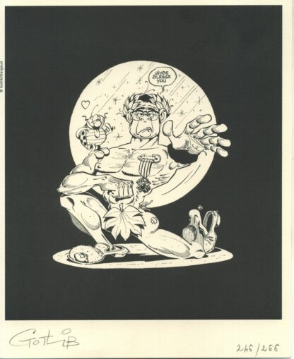 Gotlib, Ex-libris signé, Gode Bless You