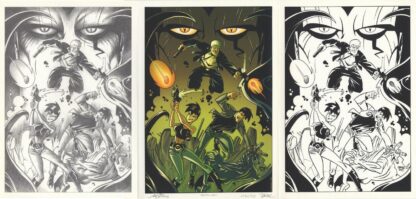 Ange, Janolle, Nemesis, Ex-libris offset signé, Triptyque, L'attaque