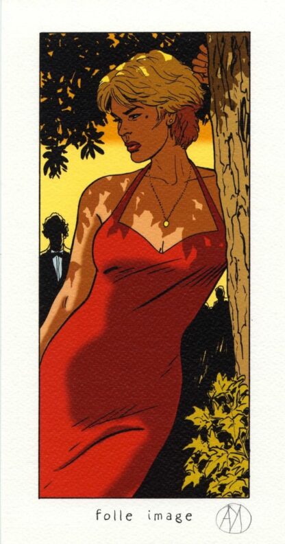 En robe rouge