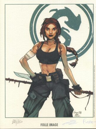 Freon, Tomb Raider, Ex-libris offset signé, Lara Croft