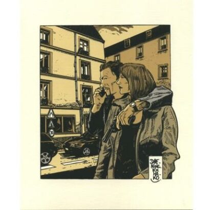 Mako, Levée d'écrou, Ex-libris sérigraphié, Couple