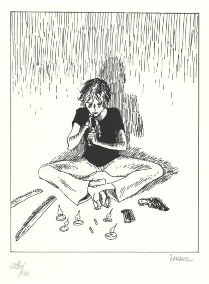 Springer, Volunteer, Ex-libris sérigraphié signé, Armes (noir et blanc)