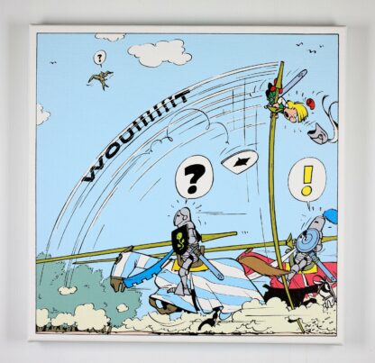 Peyo, Johan et Pirlouit, Toile imprimée, La joute
