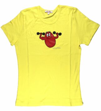 T-shirt Femme Barbapapa Haltères manches courtes jaune