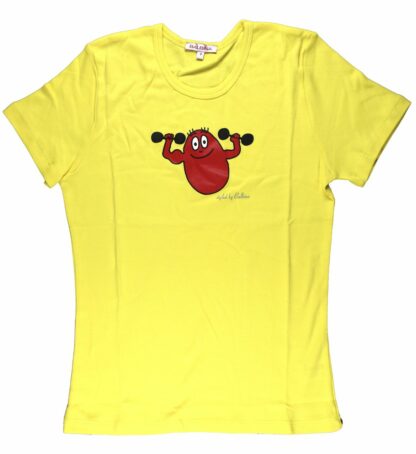 T-shirt Femme Barbapapa Haltères manches courtes jaune