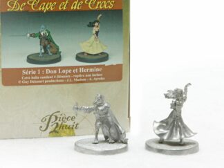 Masbou, De cape et de crocs, Figurine métal, Don Lope et Hermine (non peinte)