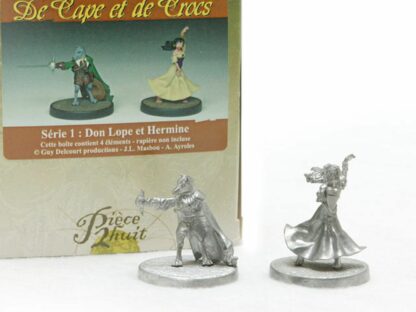 Masbou, De cape et de crocs, Figurine métal, Don Lope et Hermine (non peinte)