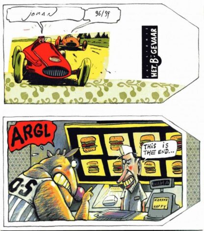 Johan De Moor, La Vache, Ex-libris offset signé, Hamburger
