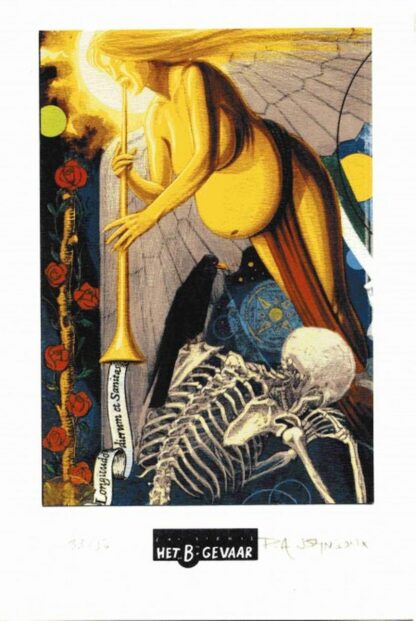 Johnson, La Création, Ex-libris offset signé, Ange