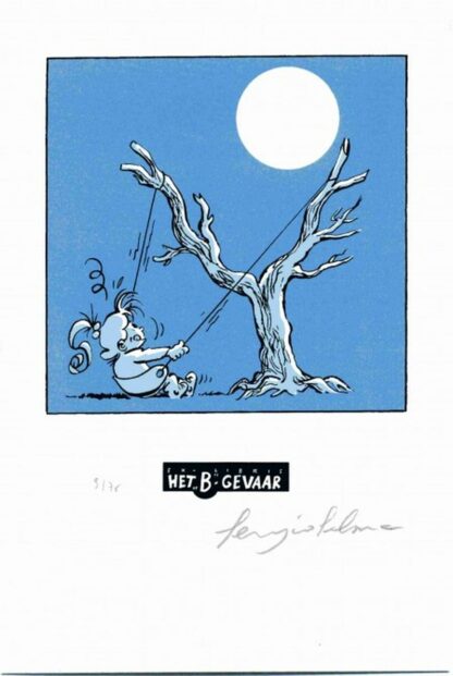 Salma, Nathalie, Ex-libris sérigraphié signé, La lune
