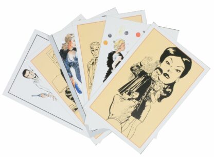 Vernes, Forton, Bob Morane, portfolio 6 cartes postales