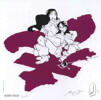 Alary, Ange, Belladone, Ex-libris offset signé, Mary et un Mousquetaire