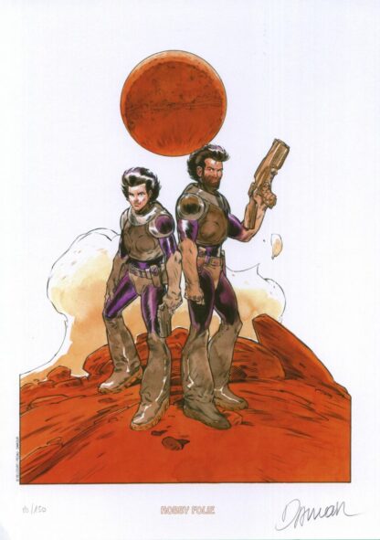 Damour, Pecau, Nash, Ex-libris offset signé, Sur Mars