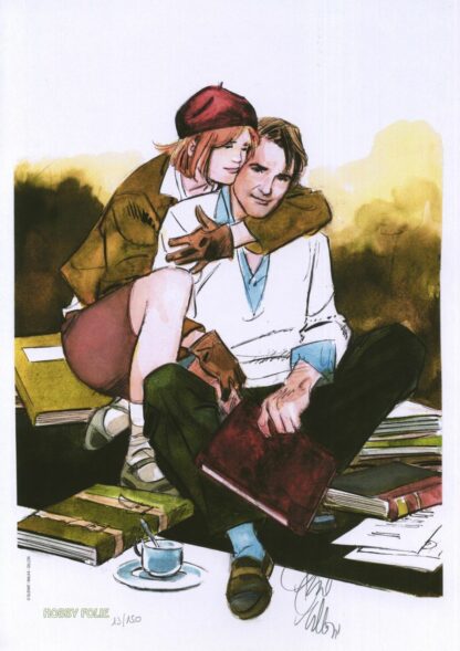 L'Ordre de Cicéron : Couple assis Ex-libris offset signé par Gillon