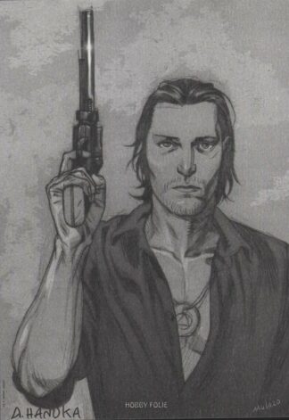 Hanuka, Martin, La légende de Cassidy, Ex-libris offset signé, Portrait au pistolet