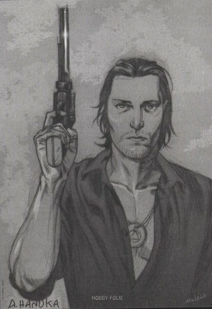 Hanuka, Martin, La légende de Cassidy, Ex-libris offset signé, Portrait au pistolet