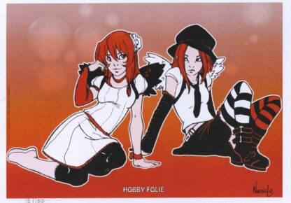 Corbeyran, Nauriel, Sarn, Nanami, Ex-libris offset, 2 filles assises