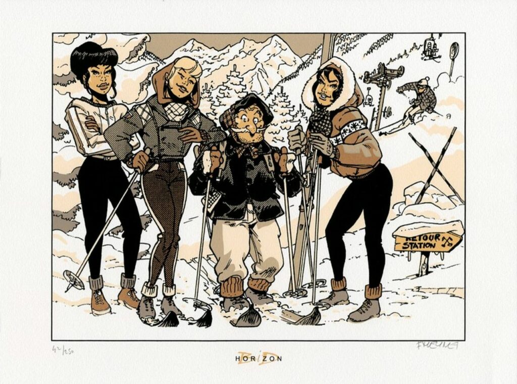 Meynet : Sérigraphie signée : Sports d'hiver