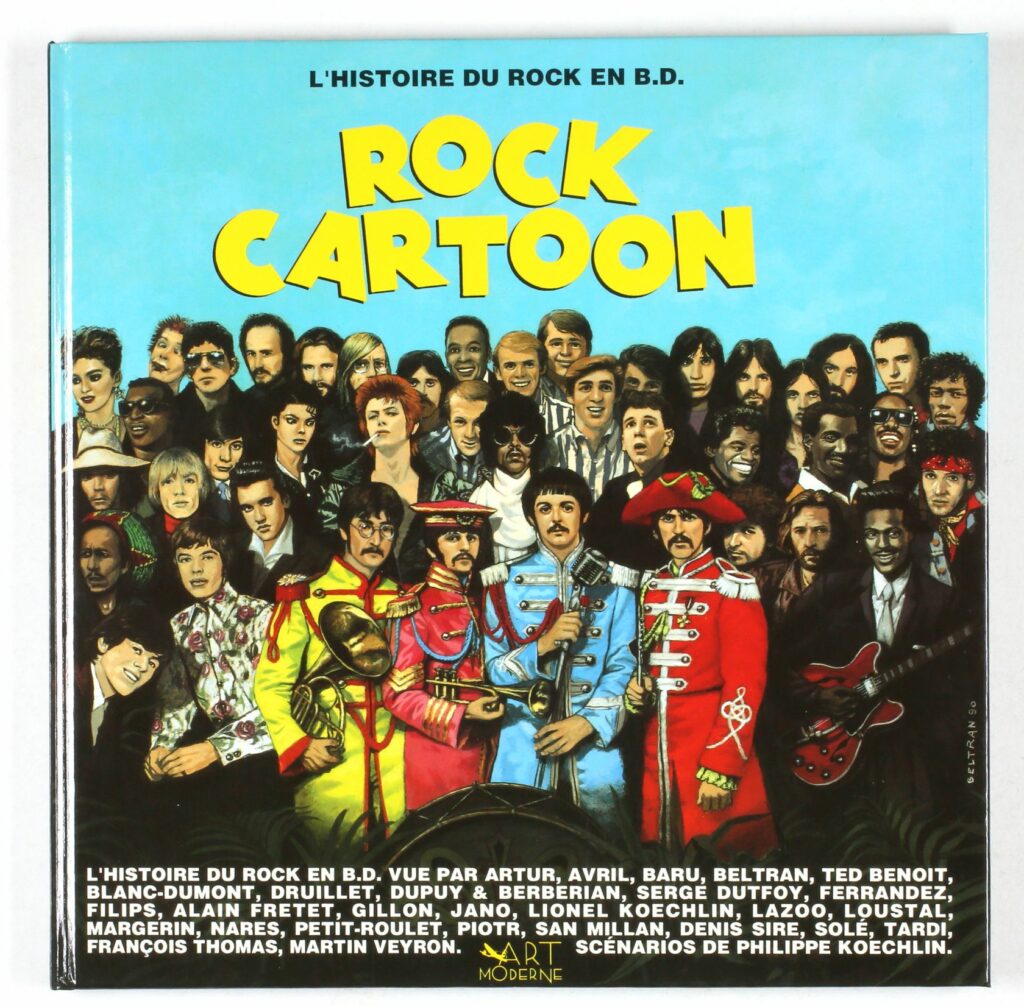 L'histoire du rock en BD (couverture de Beltran) : Bd à prix Mini : Collectif : Rock Cartoon